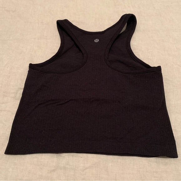 Charcoal black gray Lululemon tank top with built in bra - 6 - Picture 2 of 7